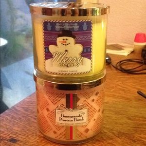 2 BBW 14.5 oz candles Cookie and pomegranate